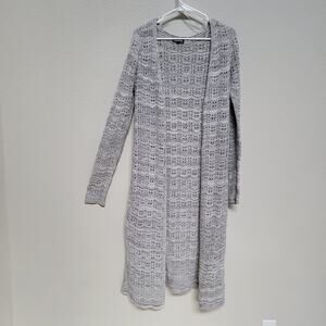 Freshman Long Cardigan Sweater Women Small Open Front Fall Winter Casual Crochet